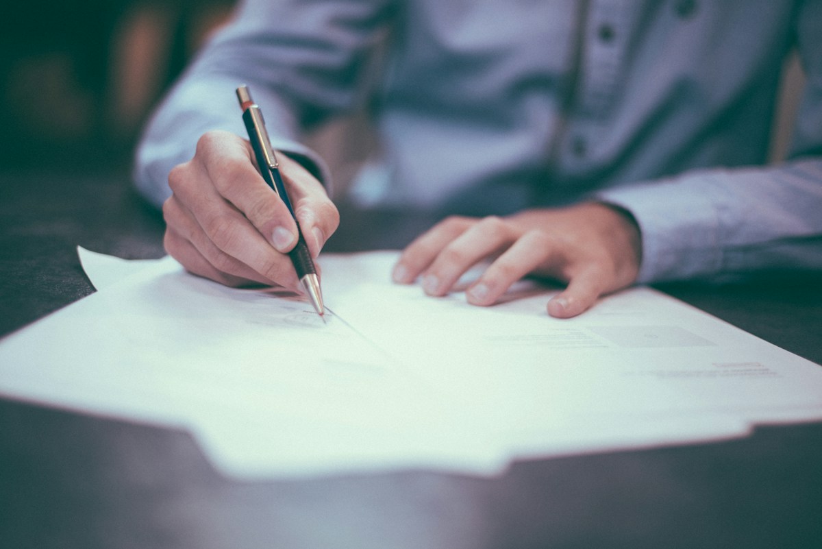 Commercial lending documents under analysis