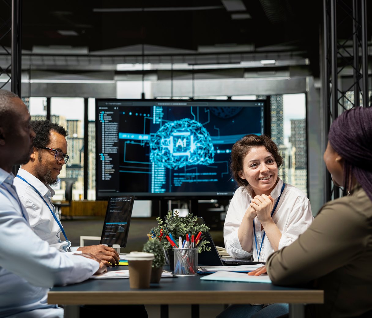 Engineering team building an AI solution